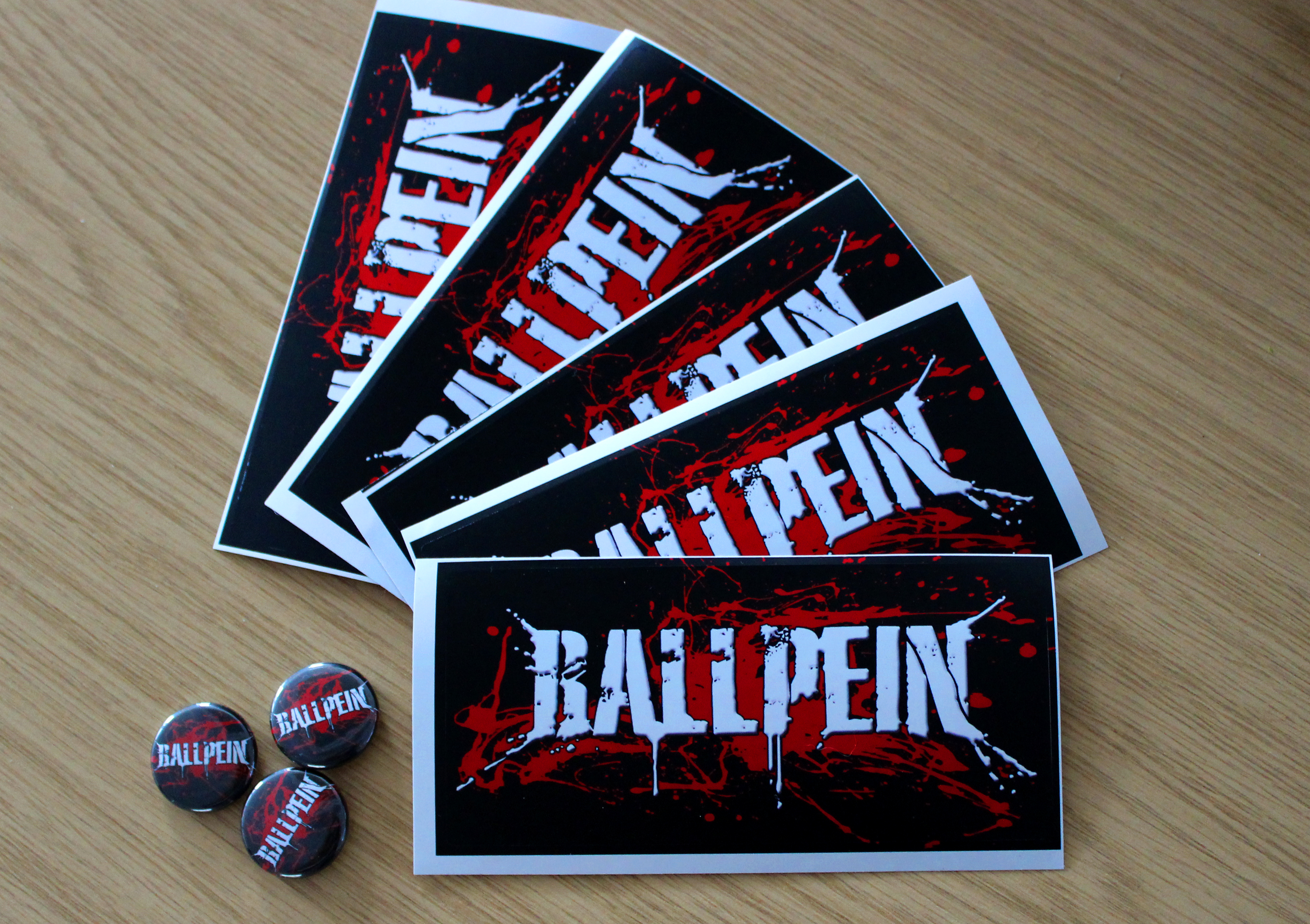 BALLPEIN badges and stickers